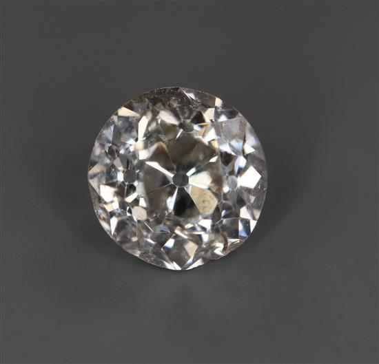 An unmounted round cut diamond weighing approximately 0.30cts.